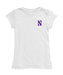 Northwestern Wildcats Hand Sketched Vive La Fete Impressions Artwork White Girls Cotton Short Sleeve Tee