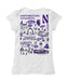 Northwestern Wildcats Hand Sketched Vive La Fete Impressions Artwork White Girls Cotton Short Sleeve Tee - Vive La Fête - Online Apparel Store