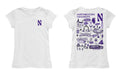 Northwestern Wildcats Hand Sketched Vive La Fete Impressions Artwork White Girls Cotton Short Sleeve Tee - Vive La Fête - Online Apparel Store