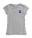 Northwestern Wildcats Hand Sketched Vive La Fete Impressions Artwork Grey Girls Cotton Short Sleeve Tee