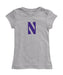 Northwestern Wildcats Girl´s Fitted Cotton T-shirt Grey