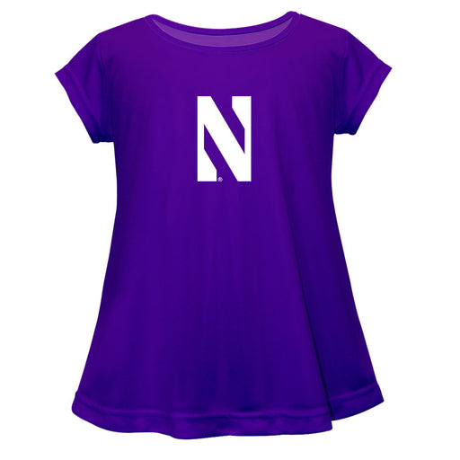Northwestern Wildcats Short Sleeve Youth Cotton Top Purple