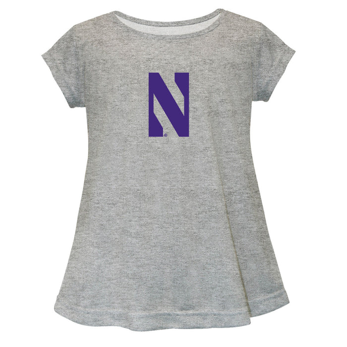 Northwestern Wildcats Short Sleeve Youth Cotton Top Grey
