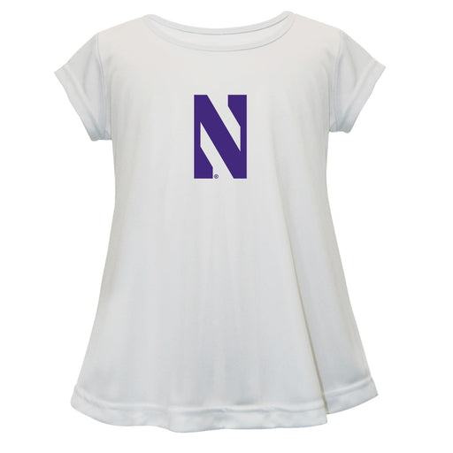 Northwestern Wildcats Short Sleeve Youth Cotton Top White