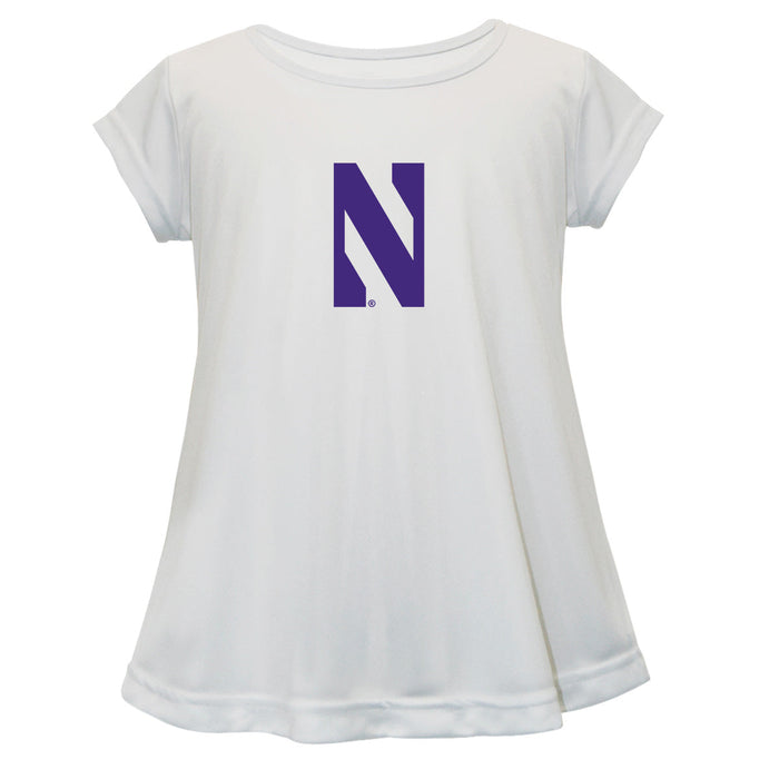 Northwestern Wildcats Short Sleeve Youth Cotton Top White