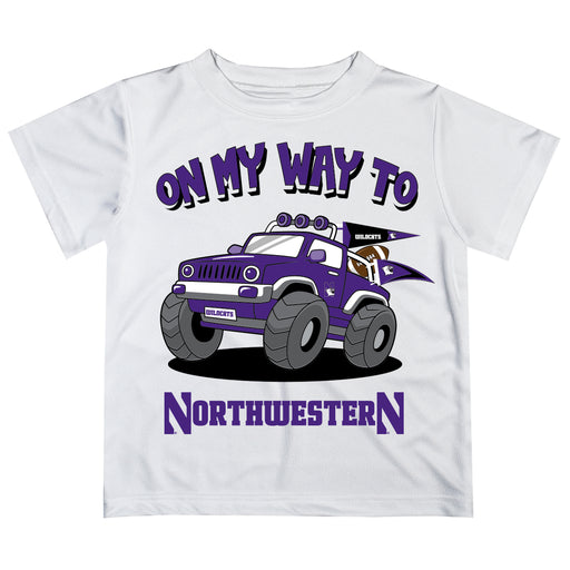 Northwestern Wildcats Vive La Fete Monster Truck Boys Game Day White Short Sleeve Tee