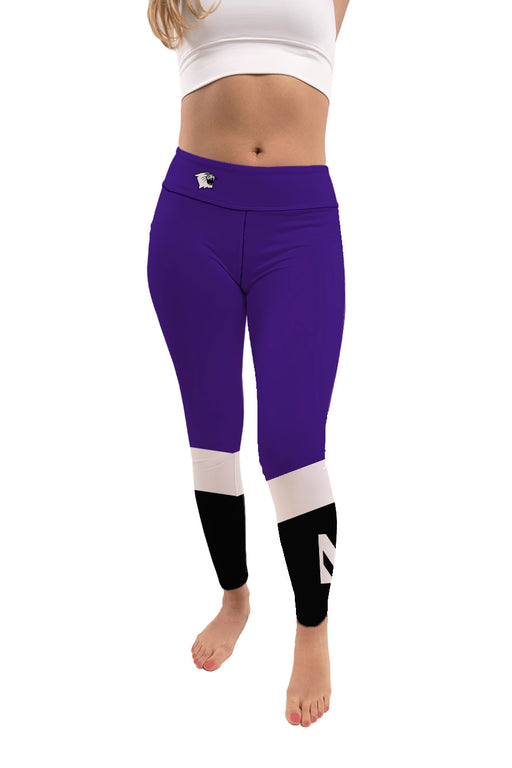 Northwestern Wildcats Vive La Fete Game Day Collegiate Ankle Color Block Women Purple Black Yoga Leggings
