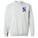 Northwestern Wildcats Hand Sketched Vive La Fete Impressions Artwork White Crew Neck Sweatshirt for Women