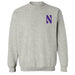 Northwestern Wildcats Hand Sketched Vive La Fete Impressions Artwork Gray Crew Neck Sweatshirt for Women