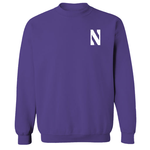 Northwestern Wildcats Hand Sketched Vive La Fete Impressions Artwork Purple Crew Neck Sweatshirt for Women