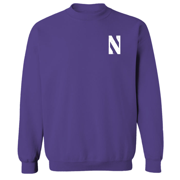 Northwestern Wildcats Hand Sketched Vive La Fete Impressions Artwork Purple Crew Neck Sweatshirt for Women