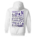 Northwestern Wildcats Hand Sketched Artwork Cotton Fleece Women Hoodie - Vive La Fête - Online Apparel Store