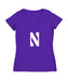 Northwestern Wildcats Women's V-neck Fitted Cotton T-Shirt Purple