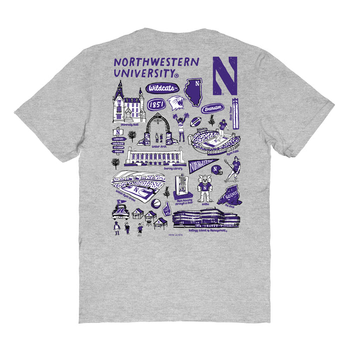 Northwestern Wildcats Vive La Fete Impressions Artwork Womens Cotton Tshirt - Vive La Fête - Online Apparel Store