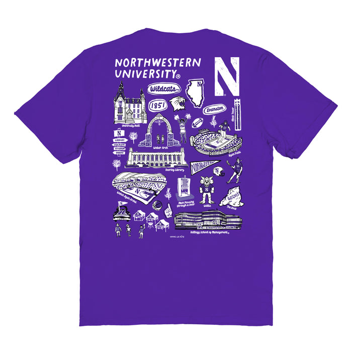 Northwestern Wildcats Vive La Fete Impressions Artwork Womens Cotton Tshirt - Vive La Fête - Online Apparel Store