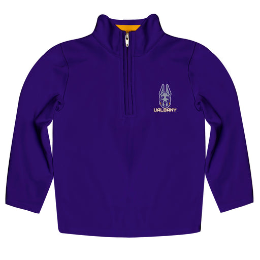 University at Albany Great Danes UALBANY  Vive La Fete Game Day Solid Gray Quarter Zip Pullover Sleeves