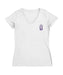 UALBANY Great Danes Hand Sketched Vive La Fete Impressions Artwork White Women Cotton Short Sleeve V-Neck Tshirt