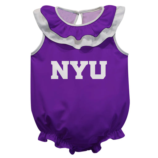 New York Violets Purple Sleeveless Ruffle Onesie Logo Bodysuit