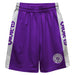 New York Violets Vive La Fete Game Day Purple Stripes Boys Solid Gray Athletic Mesh Short