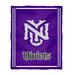 New York Violets Vive La Fete Kids Game Day Purple Plush Soft Minky Blanket 36 x 48 Mascot