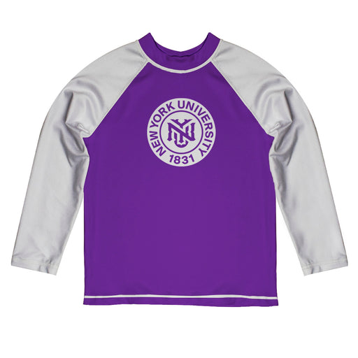 New York Violets Vive La Fete Logo Purple Long Sleeve Raglan Rashguard