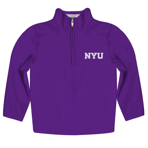 New York Violets Vive La Fete Logo and Mascot Name Womens Purple Quarter Zip Pullover