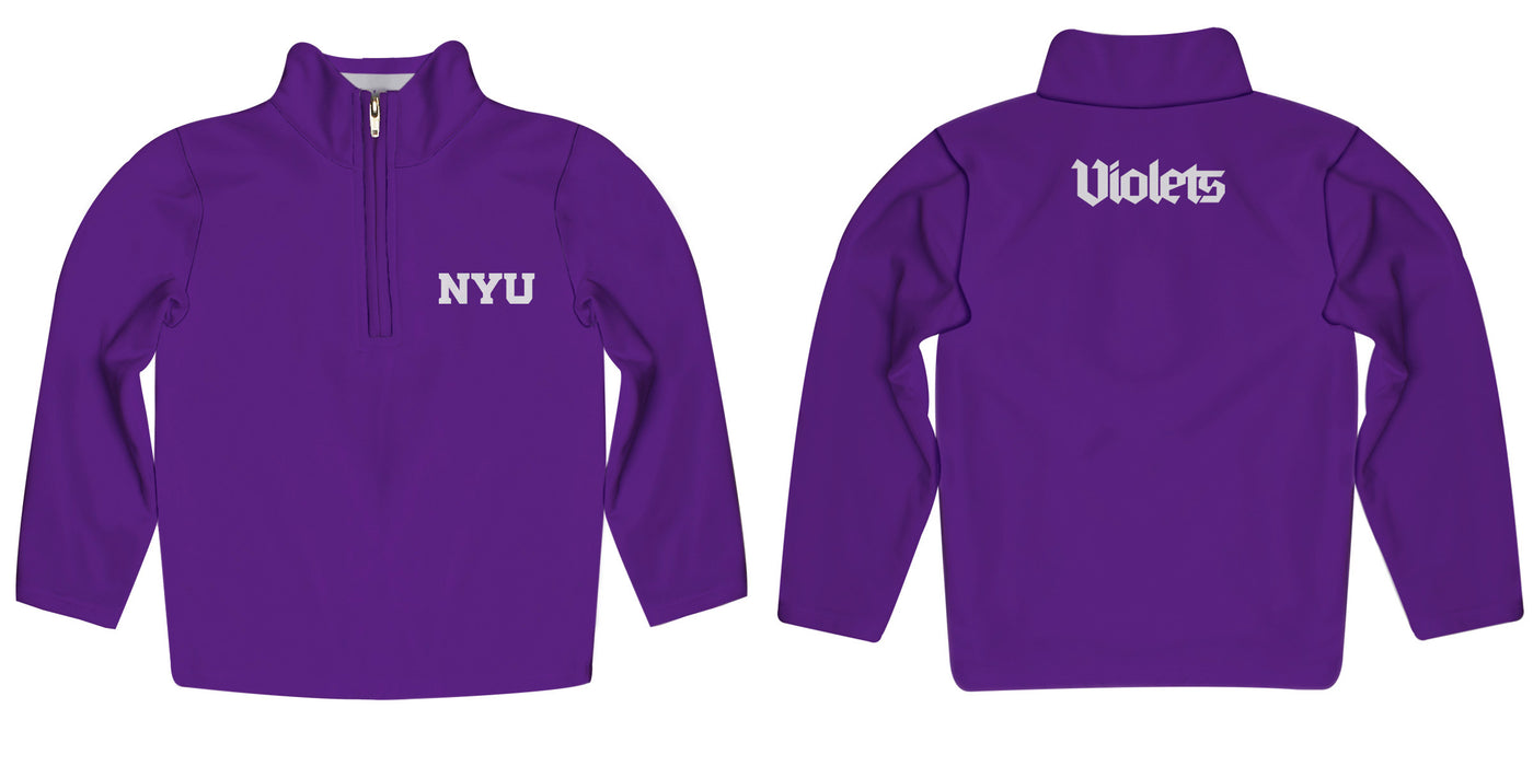 New York Violets Vive La Fete Logo and Mascot Name Womens Purple Quarter Zip Pullover - Vive La Fête - Online Apparel Store