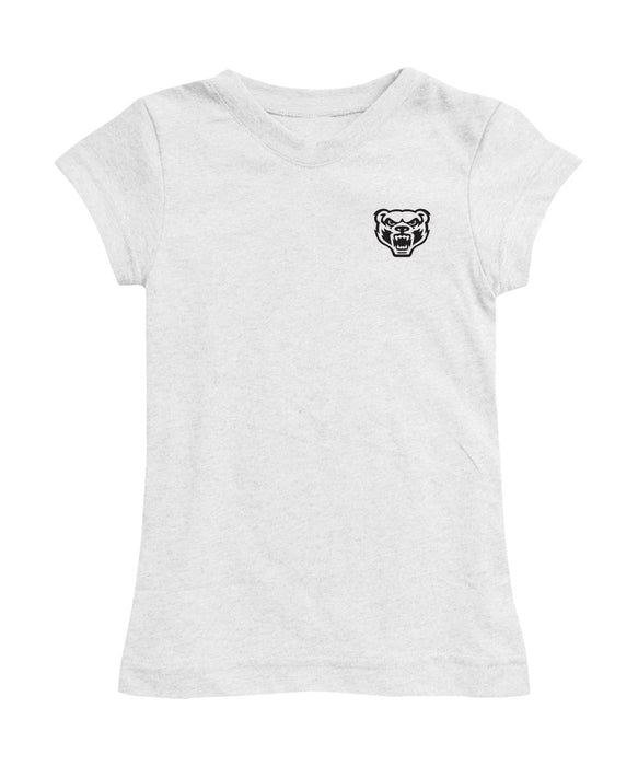 Oakland Golden Grizzlies Hand Sketched Vive La Fete Impressions Artwork White Girls Cotton Short Sleeve Tee