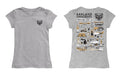 Oakland Golden Grizzlies Hand Sketched Vive La Fete Impressions Artwork Grey Girls Cotton Short Sleeve Tee - Vive La Fête - Online Apparel Store