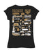 Oakland Golden Grizzlies Hand Sketched Vive La Fete Impressions Artwork Black Girls Cotton Short Sleeve Tee - Vive La Fête - Online Apparel Store