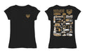 Oakland Golden Grizzlies Hand Sketched Vive La Fete Impressions Artwork Black Girls Cotton Short Sleeve Tee - Vive La Fête - Online Apparel Store