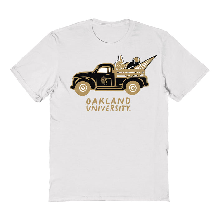 Oakland Golden Grizzlies Hand Sketched Vive La Fete Impressions Truck Kids White Cotton T-shirt