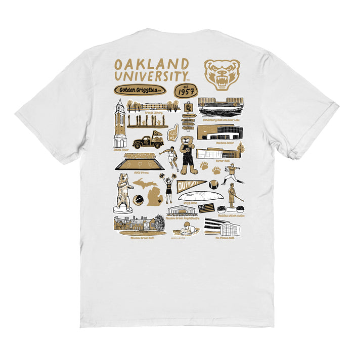 Oakland Golden Grizzlies Vive La Fete Impressions Artwork Womens Cotton Tshirt - Vive La Fête - Online Apparel Store