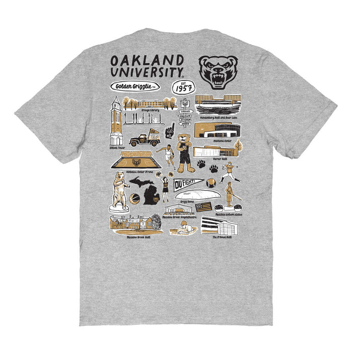 Oakland Golden Grizzlies Vive La Fete Impressions Artwork Womens Cotton Tshirt - Vive La Fête - Online Apparel Store