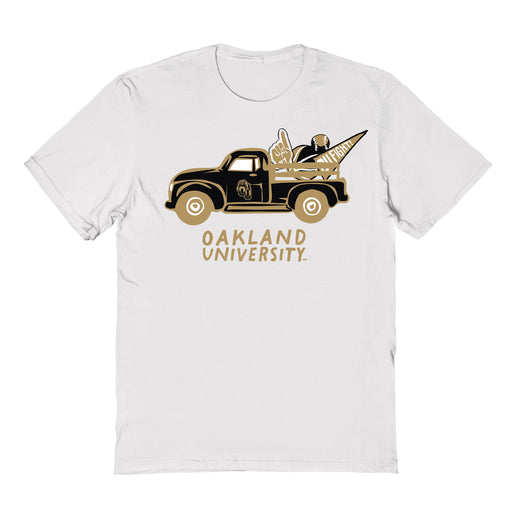 Oakland Golden Grizzlies Hand Sketched Vive La Fete Impressions Truck White T-shirt for Women