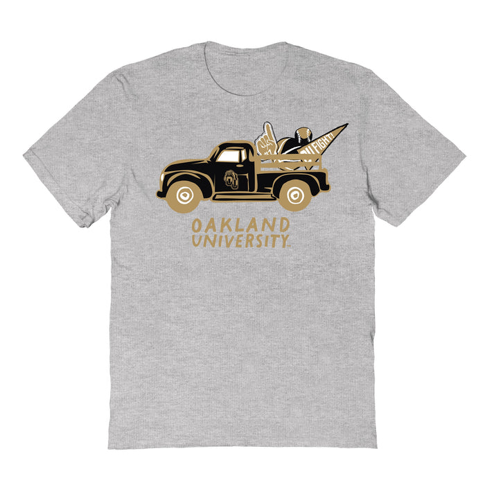 Oakland Golden Grizzlies Hand Sketched Vive La Fete Impressions Truck Grey T-shirt for Women