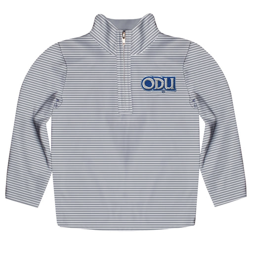 Old Dominion Monarchs Embroidered Gray Stripes Quarter Zip Pullover