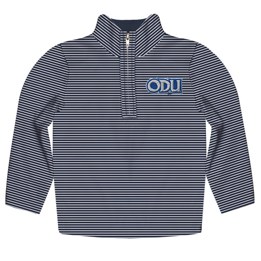Old Dominion Monarchs Embroidered Navy Stripes Quarter Zip Pullover