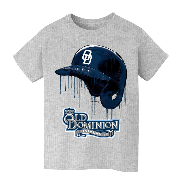 Old Dominion Monarchs Original Dripping Baseball Helmet Grey Cotton T-Shirt  by Vive La Fete