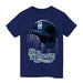 Old Dominion Monarchs Original Dripping Baseball Helmet Navy T-Shirt Cotton by Vive La Fete