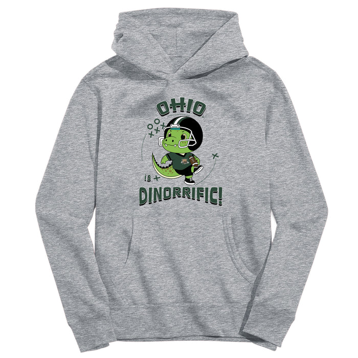 Ohio University Bobcats Dinorrific Heather Grey Cotton Youth Hoodie