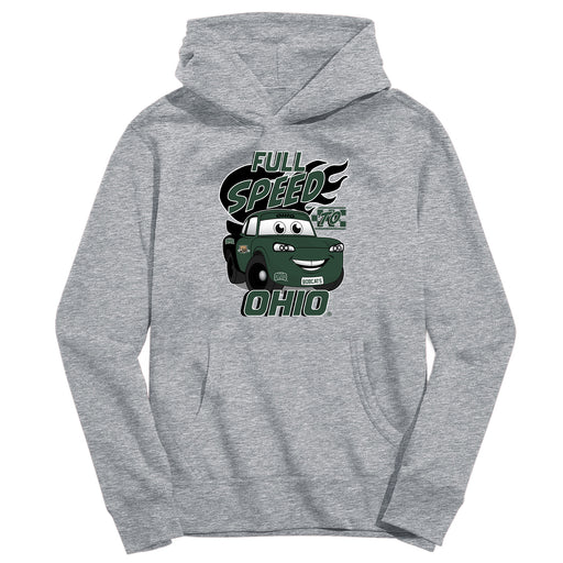 Ohio University Bobcats Full Speed Heather Grey Cotton Youth Hoodie
