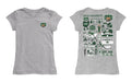 Ohio University Bobcats Hand Sketched Vive La Fete Impressions Artwork Grey Girls Cotton Short Sleeve Tee - Vive La Fête - Online Apparel Store