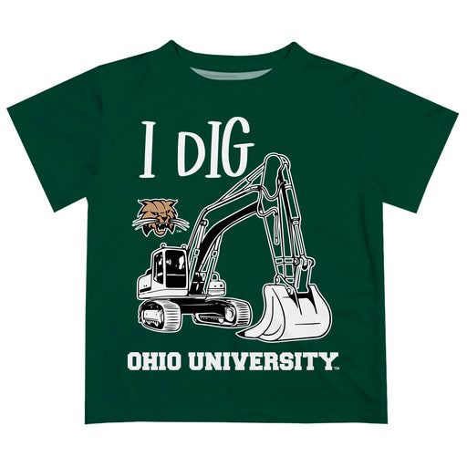 Ohio University Bobcats Vive La Fete Excavator Boys Game Day Green Short Sleeve Tee