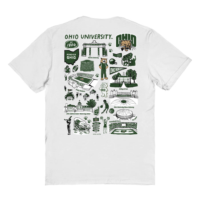 Ohio University Bobcats Vive La Fete Impressions Artwork Womens Cotton Tshirt - Vive La Fête - Online Apparel Store