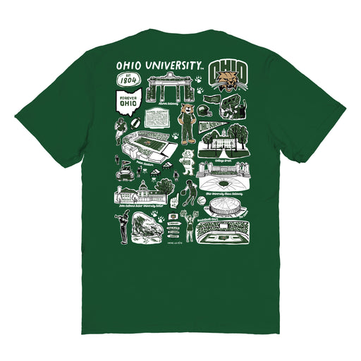 Ohio University Bobcats Vive La Fete Impressions Artwork Womens Cotton Tshirt - Vive La Fête - Online Apparel Store