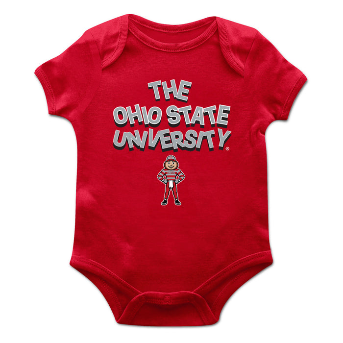 Ohio State Buckeyes Vive La Fete Infant Game Day Red Short Sleeve Bodysuit