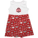 Ohio State Buckeyes Sleeveless Tank Dress Girls Red Repeat Print Hand Sketched Vive La Fete Impressions