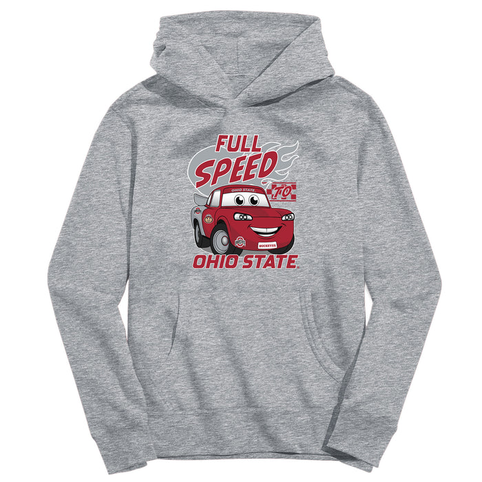 Ohio State Buckeyes Full Speed Heather Grey Cotton Youth Hoodie