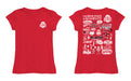 Ohio State Buckeyes Hand Sketched Vive La Fete Impressions Artwork Red Girls Cotton Short Sleeve Tee - Vive La Fête - Online Apparel Store
